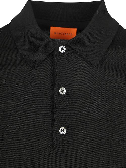 Suitable Poloshirt Merino Wolle Schwarz Product / Detail
