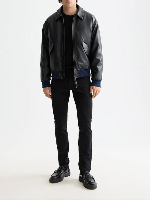Scotch and Soda Faux Leather Bomberjack Black Model / Voorkant