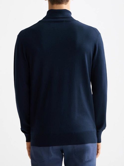 Scotch and Soda Rollkragenpullover Marine Model / Achterkant