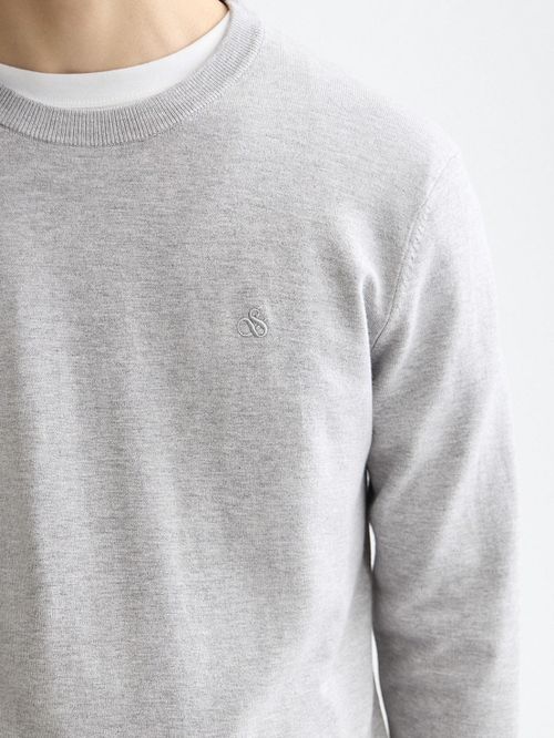 Scotch and Soda Core Pullover Grijs Model / Detail