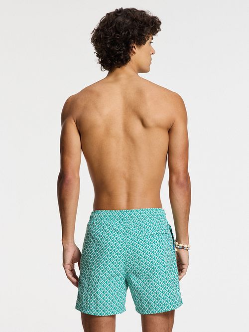 Shiwi Badeshorts Nate Coral Reverse Turquoise Model / Achterkant