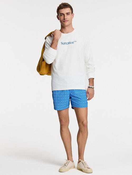 Shiwi Badeshorts Nick Wavy Coral Blau Model / Voorkant