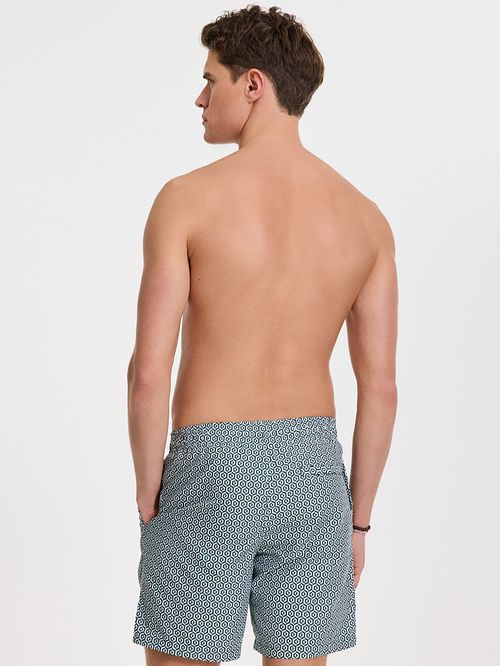 Shiwi Short de Bain Mike Geo Tile Vert Foncé Model / Achterkant