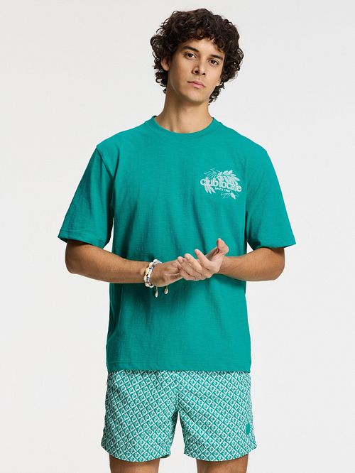 Shiwi Short de Bain Nate Coral Reverse Turquoise Model / Voorkant