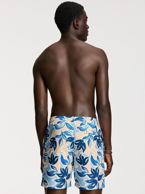 Shiwi Zwembroek Mike Floral Leafs Blauw Model / Achterkant