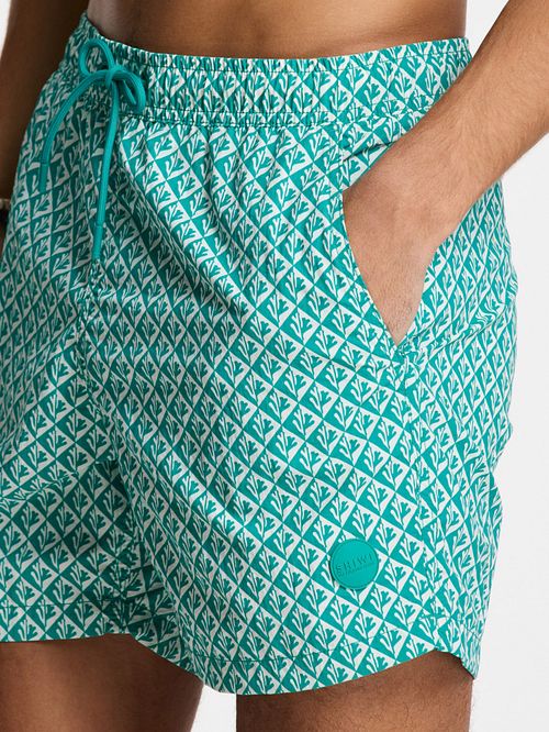 Shiwi Zwembroek Nate Coral Reverse Turquoise Model / Detail