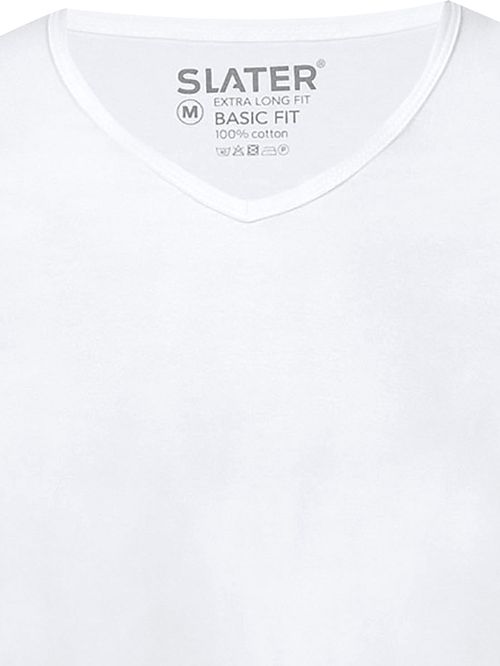 Slater 4-pack T-shirt Basic Extra Lång V-ringad Vit Product / Detail