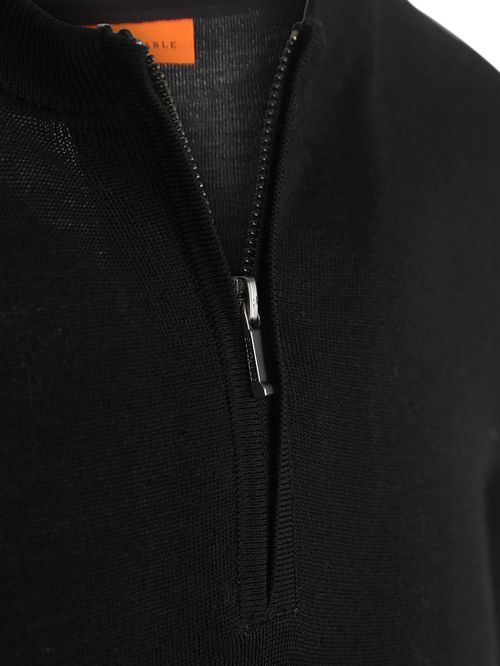 Suitable Crew Zip Jersey Merino Black Product / Detail