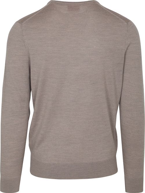 Suitable sweter z wełny merino z dekoltem w serek, greige Product / Achterkant