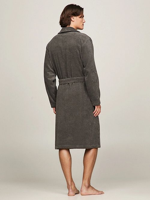 Tommy Hilfiger Morgenkåpe Mørkegrå Model / Achterkant