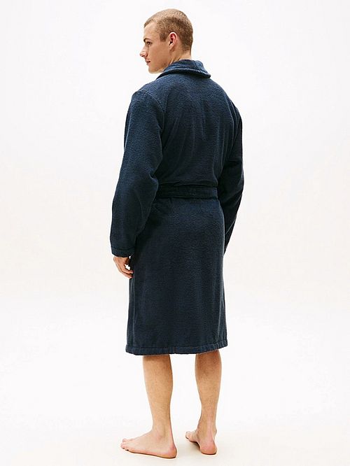 Tommy Hilfiger Bademantel Dunkelblau Model / Achterkant