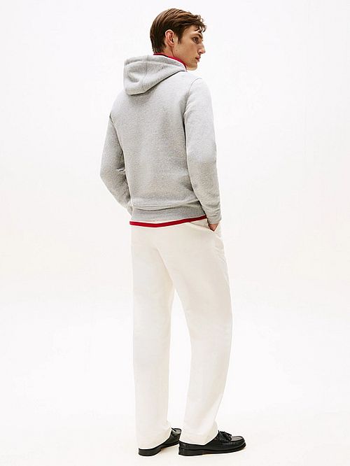 Tommy Hilfiger Hoodie Core Szary Model / Achterkant