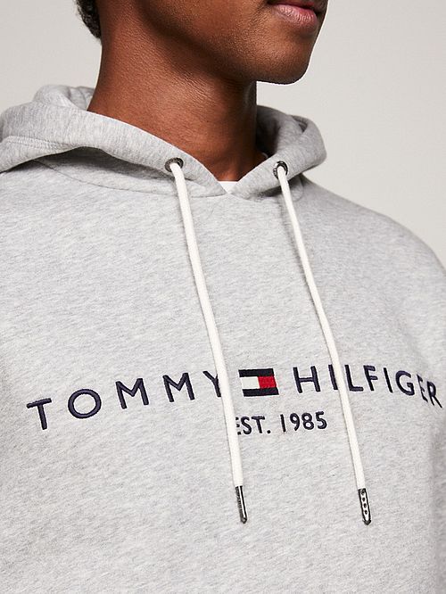 Tommy Hilfiger Hoodie Core Szary Model / Detail