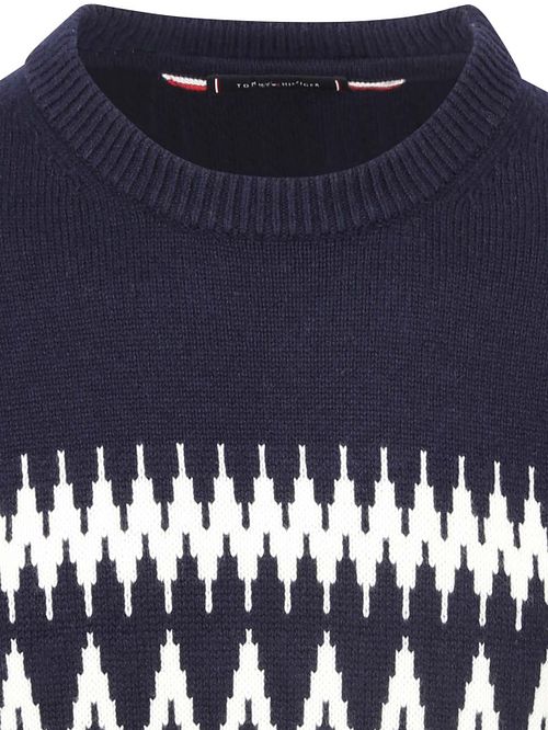 Tommy Hilfiger Maglione Fairisle con stampa Navy Product / Detail