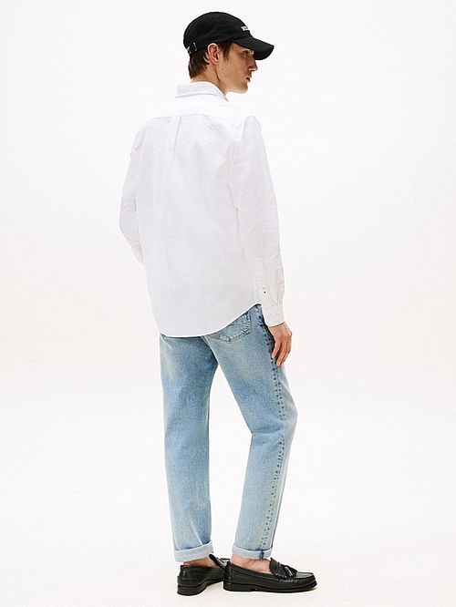 Tommy Hilfiger Oxford Skjorte Hvit Model / Achterkant