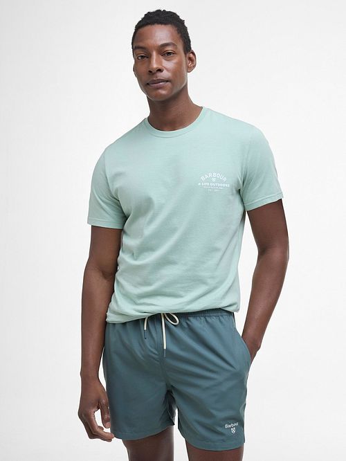 BarbourBadebukser Vintage Logo Teal Model / Voorkant