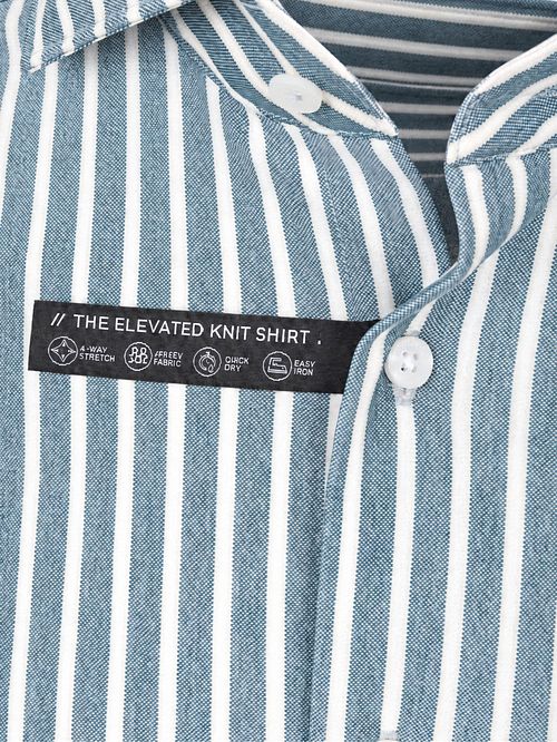 Camicia Vanguard Elevated Knit a righe blu