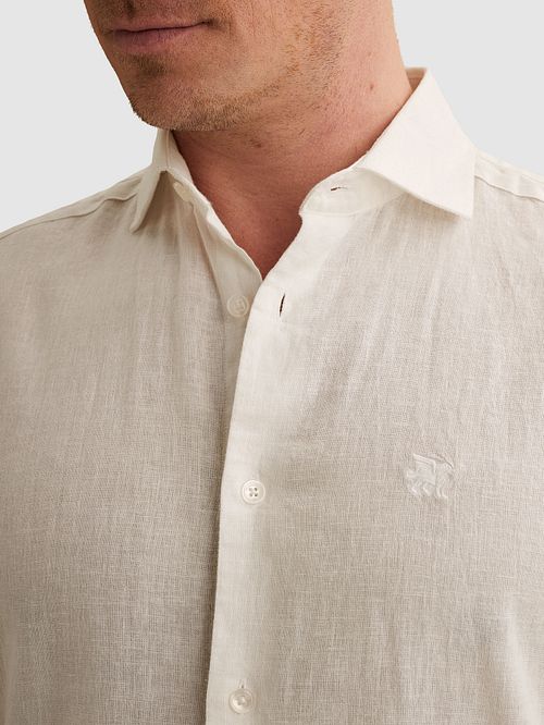 Vanguard Camisa Casual Manga Corta Mezcla De Lino Cloud Dancer Model / Detail