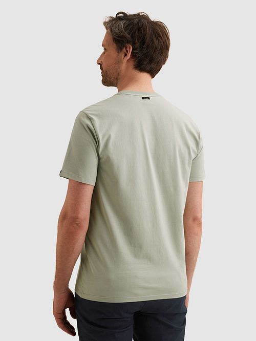 Camiseta Vanguard de punto jersey en gris aqua Model / Achterkant