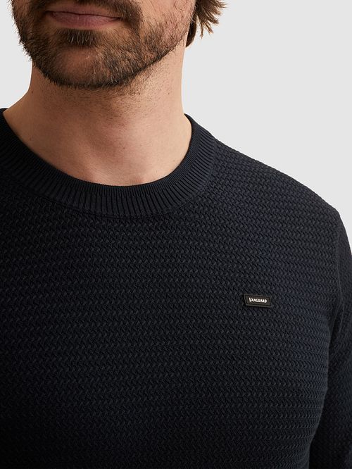 Camiseta de punto Vanguard azul marino Model / Detail