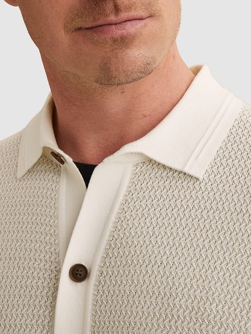 Short Sleeve Cardigan Vanguard Ecru Model / Detail