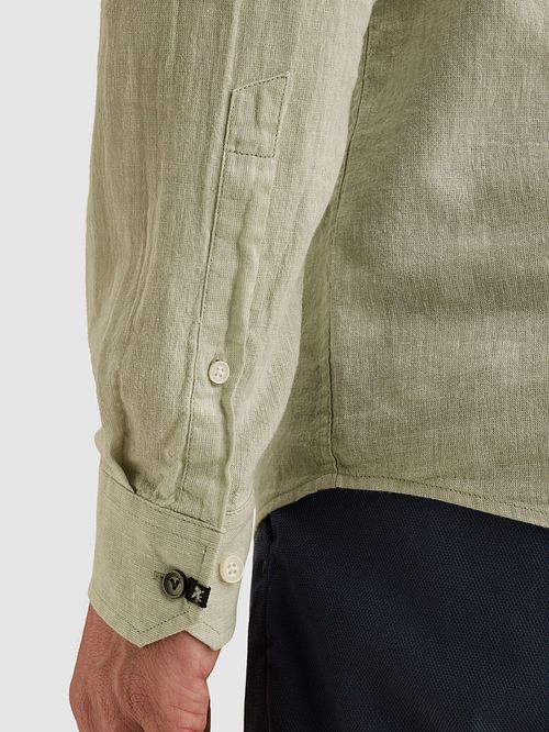 Vanguard Hemd Linnen Blend Lichtgroen Model / Detail