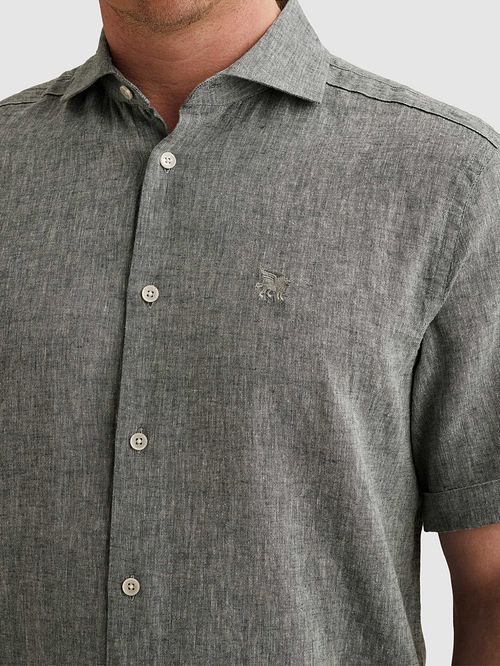 Vanguard Short Sleeve Overhemd Linnen Blend Lichtblauw Model / Detail