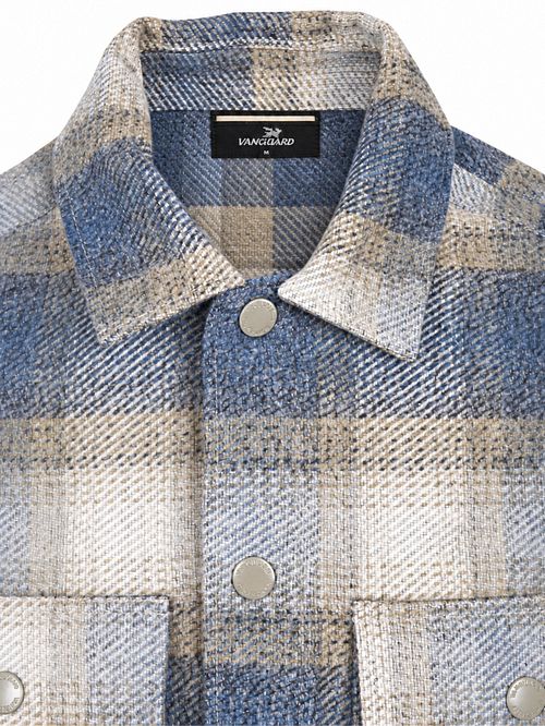 Vanguard Overshirt Brushed Checked Blue
