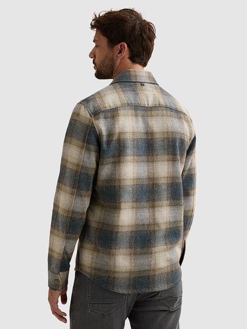 Vanguard Overshirt Brushed Rutig Blå