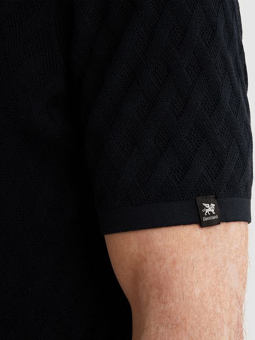 Vanguard Stickad Half-Zip Marinblå Model / Detail