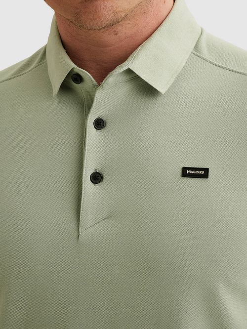 Vanguard Piqué Poloshirt Aqua Gray Model / Detail