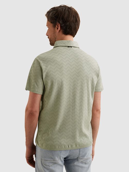 Vanguard Poloshirt Jacquard Jersey Groen Model / Achterkant