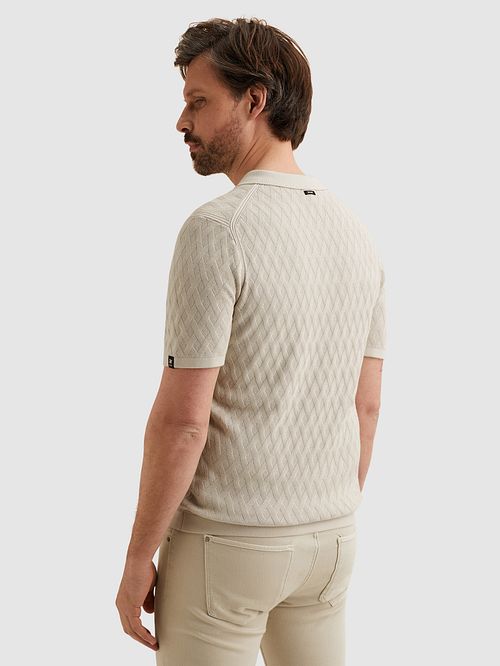 Vanguard Polo Media Cremallera Beige Model / Achterkant