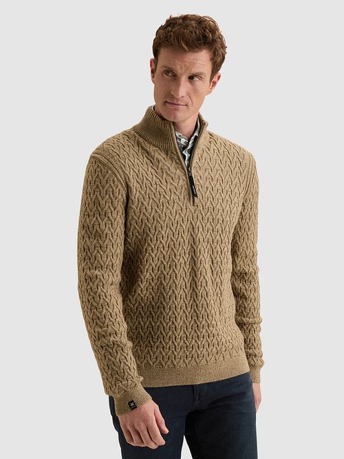 Vanguard Pullover Half-Zip Wollmischung Beige