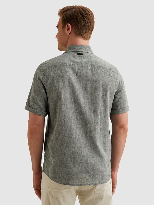 Vanguard Short Sleeve Skjorte Linnedblanding Lyseblå Model / Achterkant