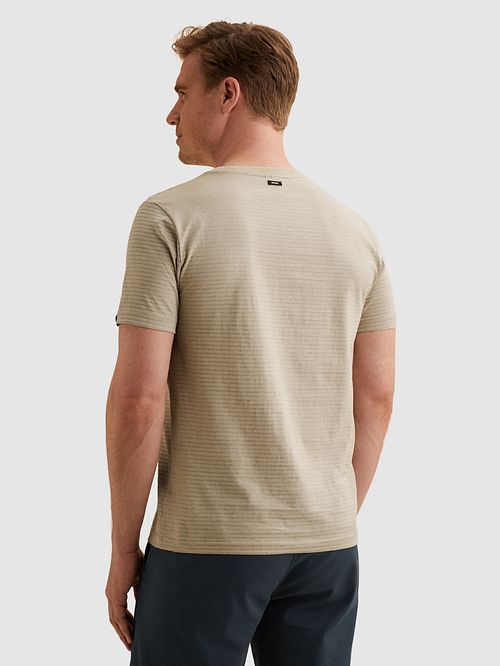 Vanguard T-Shirt Streep Beige Model / Achterkant