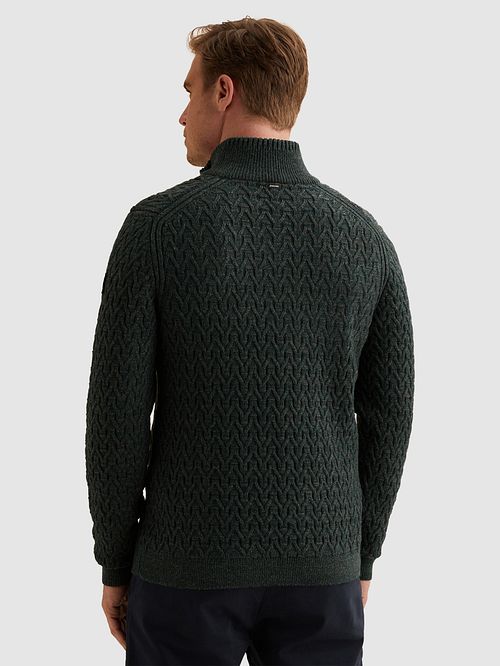 Vanguard Trui Half Zip Wol Blend Donkergroen