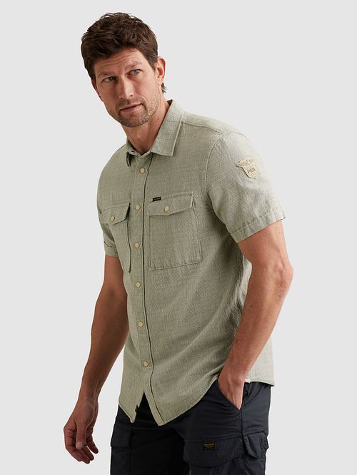 Camicia a maniche corte PME Legend verde Model / Zijkant
