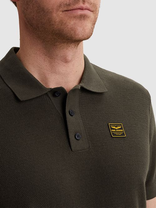 PME Legend Polo Knitted Structure Verde Model / Detail