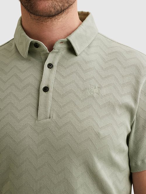 Vanguard Polo Jacquard Jersey Vert Model / Detail