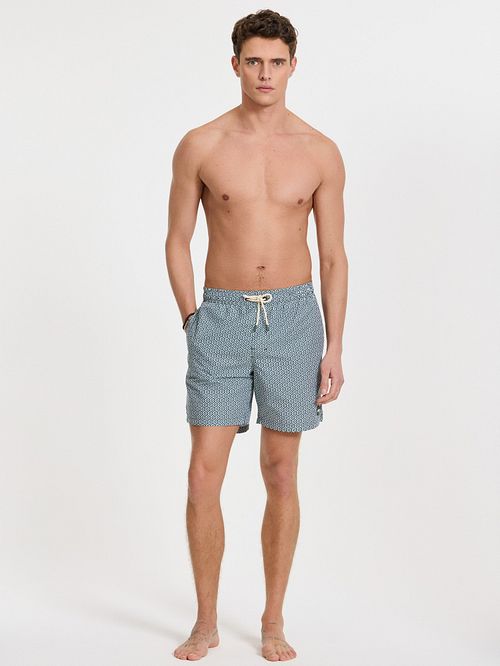 Shiwi Short de Bain Mike Geo Tile Vert Foncé Model / Voorkant