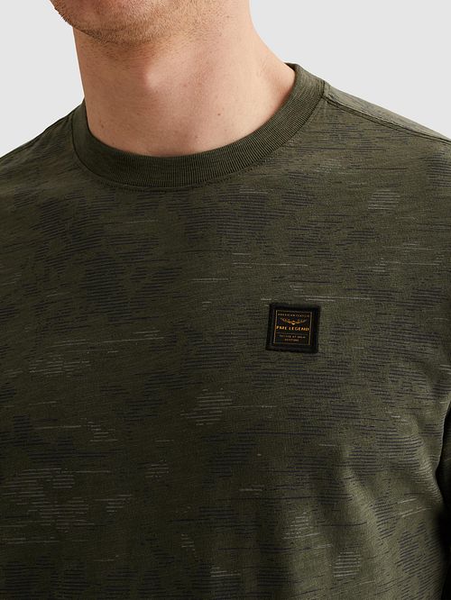 T-shirt PME Legend Slub Thyme w kolorze zielonym Model / Detail
