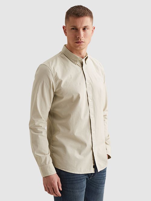 Koszula PME Legend American Classic z kołnierzykiem button-down w kolorze ecru Model / Voorkant