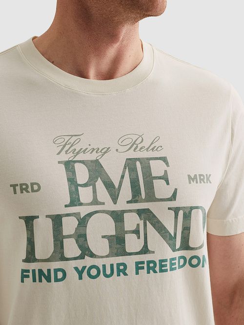 T-shirt PME Legend Jersey Artwork w kolorze złamanej bieli Model / Detail