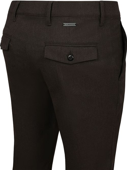 Alberto Lou Chino Flannel Herringbone Brown