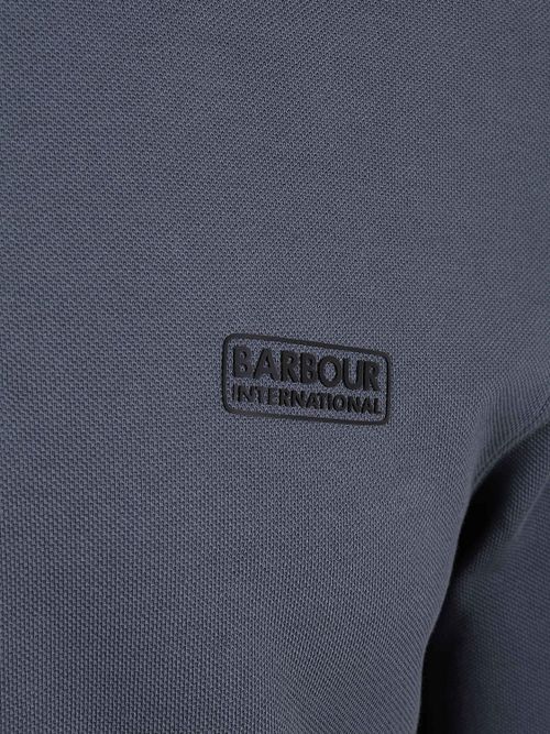 Barbour International Longsleeve Piqué Poloshirt Washed Charcoal