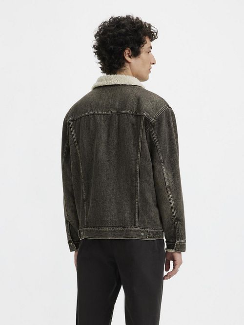 Levi's Sherpa Jas Denim Antraciet Model / Achterkant