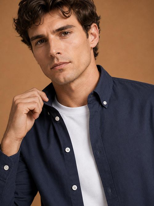 King Essentials The Tommy Overhemd Antraciet Model / Detail