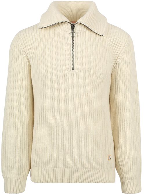 Armor-Lux Camionneur Half Zip Pull Laine Ecru Product