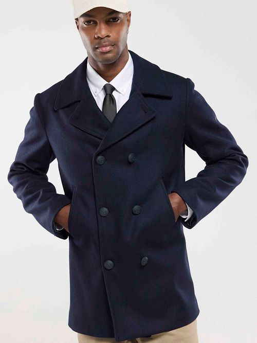 Giacca Armor-Lux Cap Sizun in lana blu navy Model / Voorkant